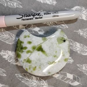 Green and White Stone Pendant